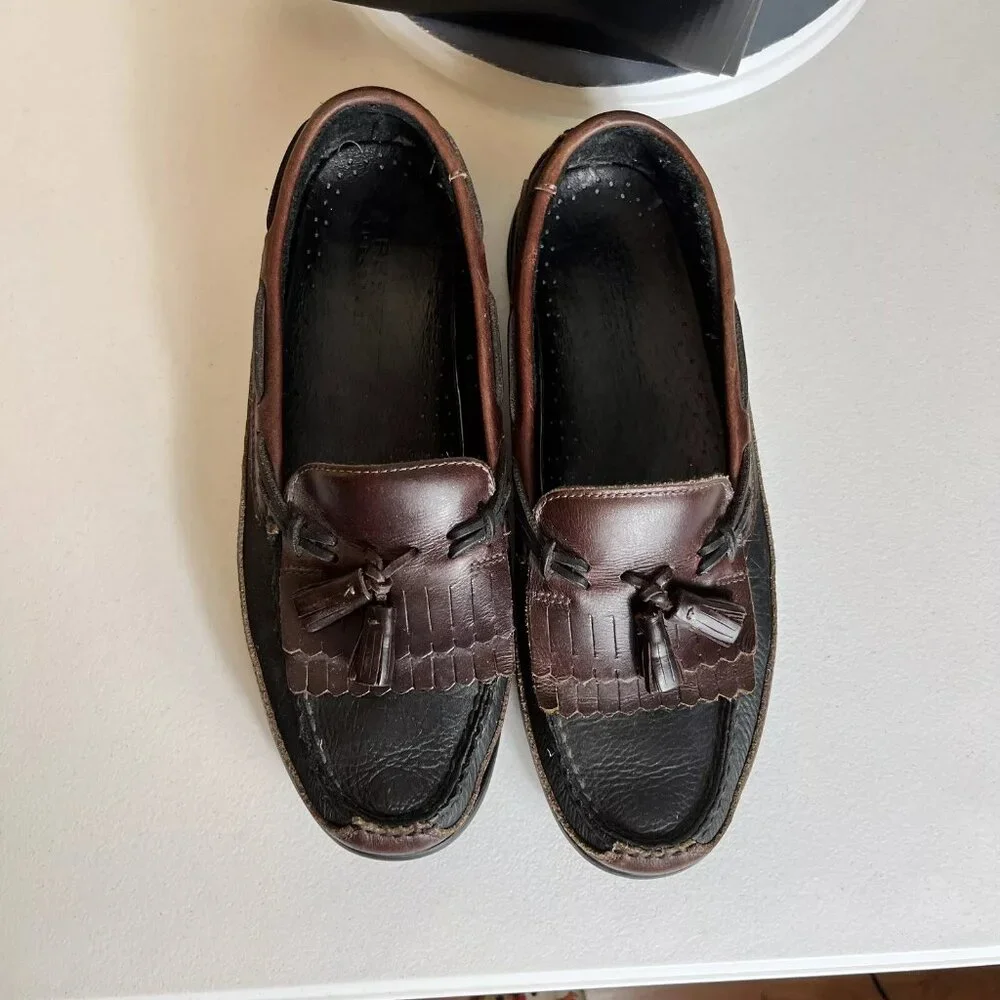 Sperry Tremont Loafers Boat Shoes Mens Size‎ 11.5 M Two-Tone Brown / Black GUC!